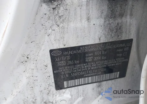 2020 Hyundai Elantra Value Edition from USA, damaged, VIN 5NPD84LFXLH612506